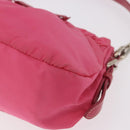 PRADA Accessory Pouch Nylon Pink Silver Auth 187628A-14