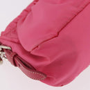PRADA Accessory Pouch Nylon Pink Silver Auth 187628A-15