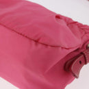 PRADA Accessory Pouch Nylon Pink Silver Auth 187628A-16