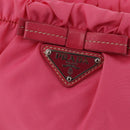 PRADA Accessory Pouch Nylon Pink Silver Auth 187628A-17