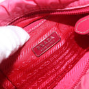 PRADA Accessory Pouch Nylon Pink Silver Auth 187628A-19