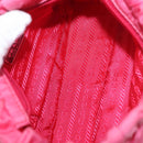 PRADA Accessory Pouch Nylon Pink Silver Auth 187628A-10