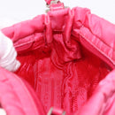 PRADA Accessory Pouch Nylon Pink Silver Auth 187628A-21