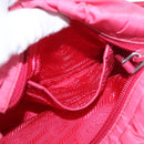 PRADA Accessory Pouch Nylon Pink Silver Auth 187628A-22