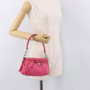 PRADA Accessory Pouch Nylon Pink Silver Auth 187628A-23