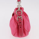 PRADA Accessory Pouch Nylon Pink Silver Auth 187628A-3