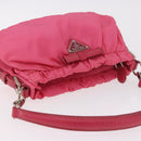 PRADA Accessory Pouch Nylon Pink Silver Auth 187628A-6