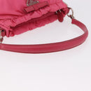 PRADA Accessory Pouch Nylon Pink Silver Auth 187628A-7