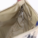 BURBERRY Nova Check Blue Label Shoulder Bag Canvas Beige Silver Auth 187631A-17