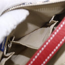 BURBERRY Nova Check Blue Label Shoulder Bag Canvas Beige Silver Auth 187631A-19