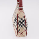 BURBERRY Nova Check Blue Label Shoulder Bag Canvas Beige Silver Auth 187631A-4