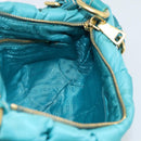 PRADA Shoulder Bag Nylon Blue Gold Auth 187632A-20