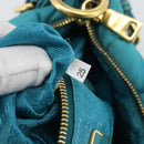 PRADA Shoulder Bag Nylon Blue Gold Auth 187632A-12