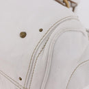 Chloe Paddington Hand Bag Leather White Gold Silver Auth 187633V-11