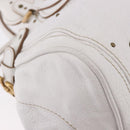Chloe Paddington Hand Bag Leather White Gold Silver Auth 187633V-12