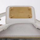 Chloe Paddington Hand Bag Leather White Gold Silver Auth 187633V-18