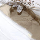 Chloe Paddington Hand Bag Leather White Gold Silver Auth 187633V-20