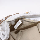Chloe Paddington Hand Bag Leather White Gold Silver Auth 187633V-22