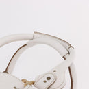 Chloe Paddington Hand Bag Leather White Gold Silver Auth 187633V-8