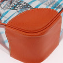 PRADA Hand Bag Vinyl Orange Silver Auth 187634A-9