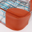 PRADA Hand Bag Vinyl Orange Silver Auth 187634A-16