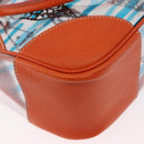 PRADA Hand Bag Vinyl Orange Silver Auth 187634A-17