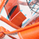 PRADA Hand Bag Vinyl Orange Silver Auth 187634A-19