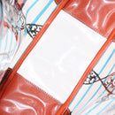 PRADA Hand Bag Vinyl Orange Silver Auth 187634A-10