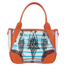 PRADA Hand Bag Vinyl Orange Silver Auth 187634A-13