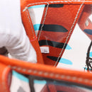 PRADA Hand Bag Vinyl Orange Silver Auth 187634A-11
