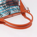 PRADA Hand Bag Vinyl Orange Silver Auth 187634A-7