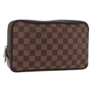 LOUIS VUITTON Damier Ebene Trousse Toilette 25 Clutch Bag N47624 LV Auth 187635-1
