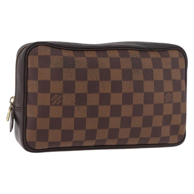 LOUIS VUITTON Damier Ebene Trousse Toilette 25 Clutch Bag N47624 LV Auth 187635