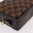 LOUIS VUITTON Damier Ebene Trousse Toilette 25 Clutch Bag N47624 LV Auth 187635-15