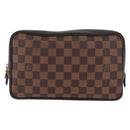 LOUIS VUITTON Damier Ebene Trousse Toilette 25 Clutch Bag N47624 LV Auth 187635-13