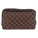 LOUIS VUITTON Damier Ebene Trousse Toilette 25 Clutch Bag N47624 LV Auth 187635-2