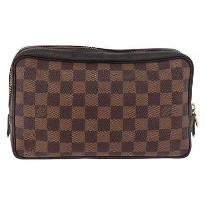 LOUIS VUITTON Damier Ebene Trousse Toilette 25 Clutch Bag N47624 LV Auth 187635 - 0