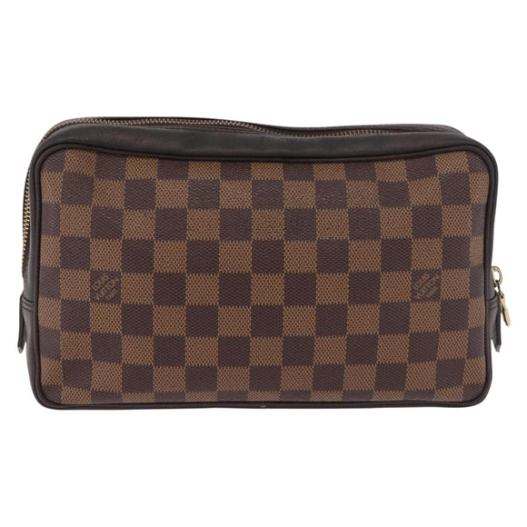 LOUIS VUITTON Damier Ebene Trousse Toilette 25 Clutch Bag N47624 LV Auth 187635