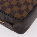 LOUIS VUITTON Damier Ebene Trousse Toilette 25 Clutch Bag N47624 LV Auth 187635-7