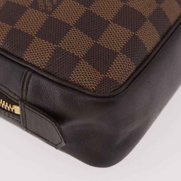 LOUIS VUITTON Damier Ebene Trousse Toilette 25 Clutch Bag N47624 LV Auth 187635