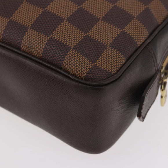 LOUIS VUITTON Damier Ebene Trousse Toilette 25 Clutch Bag N47624 LV Auth 187635