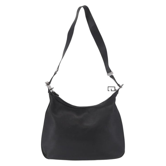GUCCI Shoulder Bag Leather Black Silver 001 3341 Auth 187636