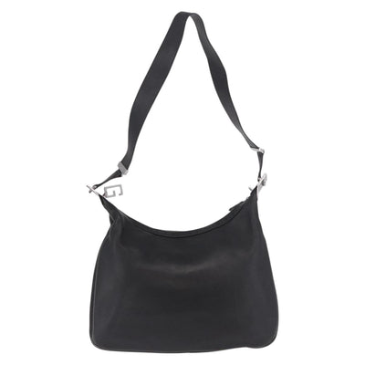GUCCI Shoulder Bag Leather Black Silver 001 3341 Auth 187636 - 0