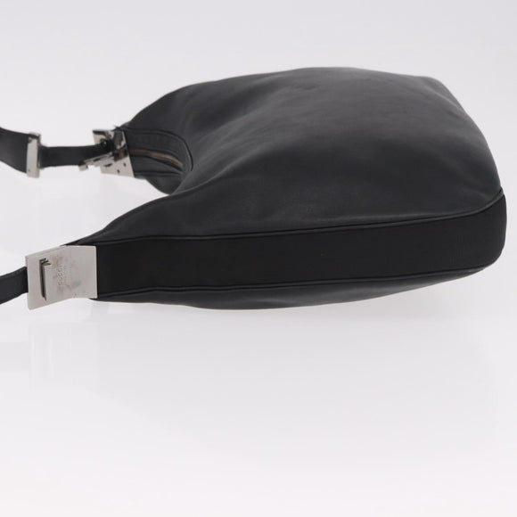 GUCCI Shoulder Bag Leather Black Silver 001 3341 Auth 187636