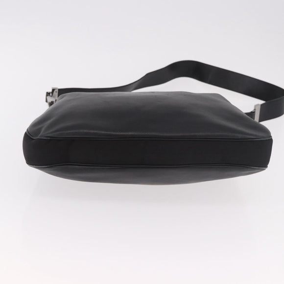 GUCCI Shoulder Bag Leather Black Silver 001 3341 Auth 187636