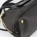Miu Miu Matelasse Biker Hand Bag Lamb Skin 2way Black Gold Auth 187637V-19