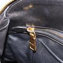 Miu Miu Matelasse Biker Hand Bag Lamb Skin 2way Black Gold Auth 187637V-24