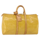 LOUIS VUITTON Monogram Vernis Mercer Boston Bag Beige M91000 LV Auth 187638-1