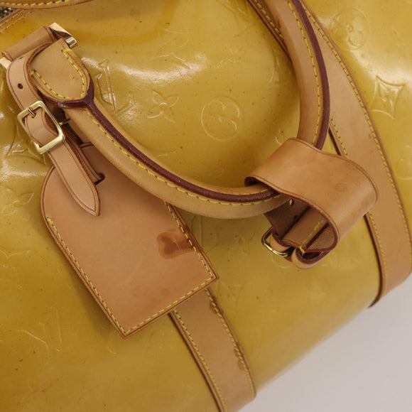 LOUIS VUITTON Monogram Vernis Mercer Boston Bag Beige M91000 LV Auth 187638