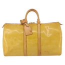 LOUIS VUITTON Monogram Vernis Mercer Boston Bag Beige M91000 LV Auth 187638-13